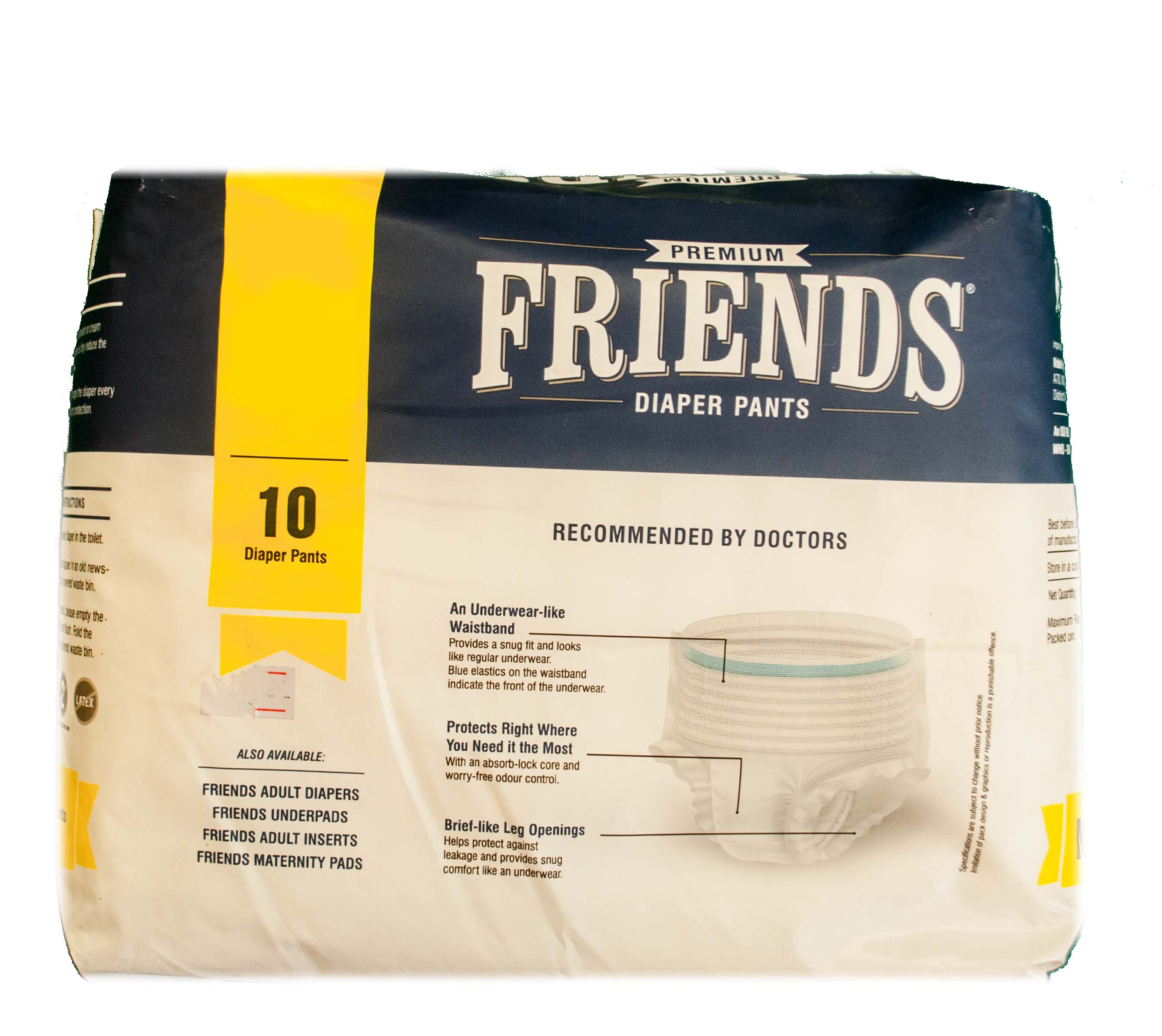 Buy Friends Classic Adult Diapers Pants Style -80 Count (Extra Large) with  odour lock and Anti-Bacterial Absorbent Core- Waist Size 30-56 inch ;  76-142cm Online at Best Prices in India - JioMart.